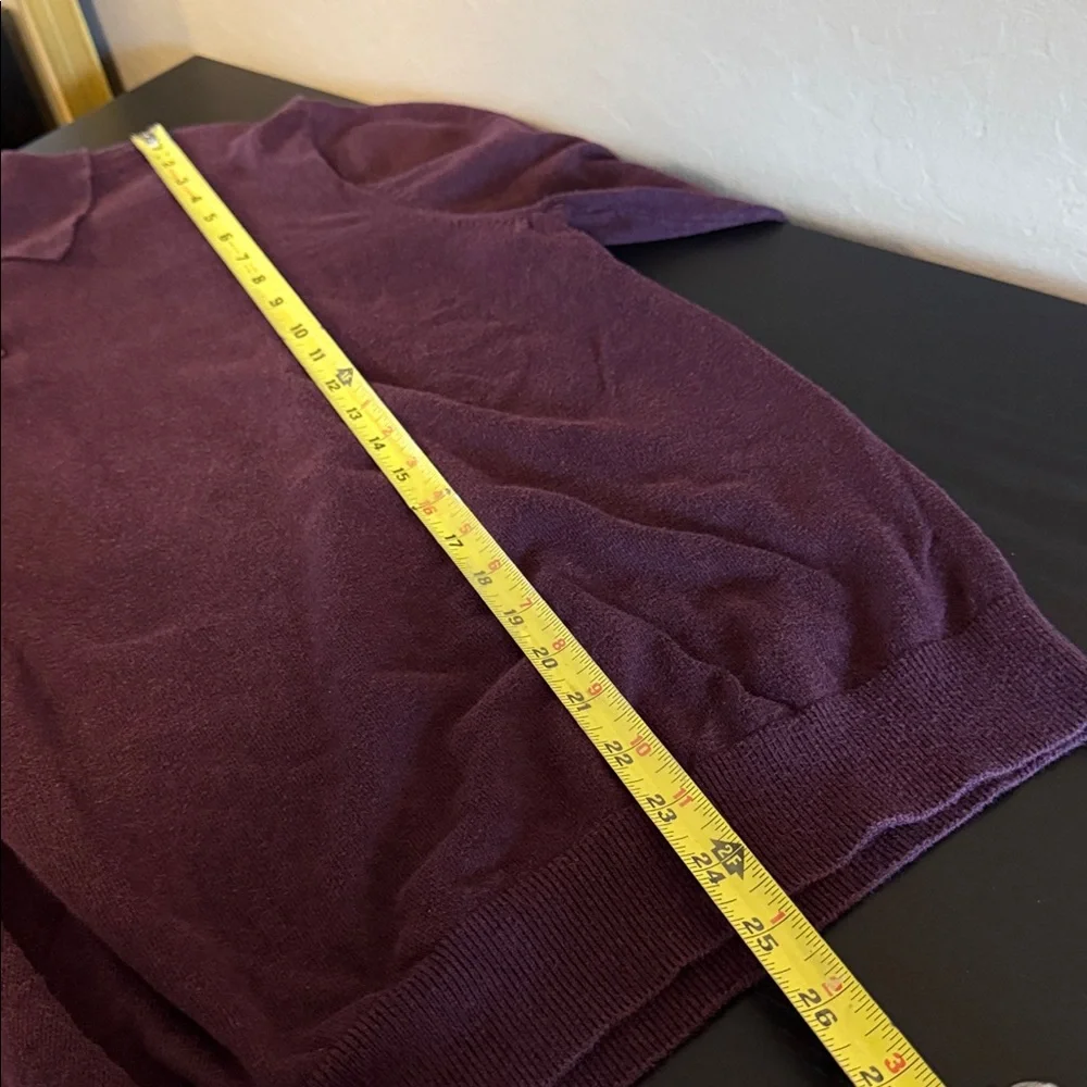 Croft & Barrow Men's Lightweight Polo style Sweater collar deep burgundy Large